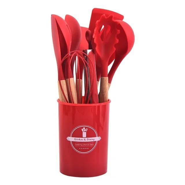 Colorful Silicone Cooking Utensils Set - 12 Durable Non-Stick Kitchen Tools for Effortless Food Rele