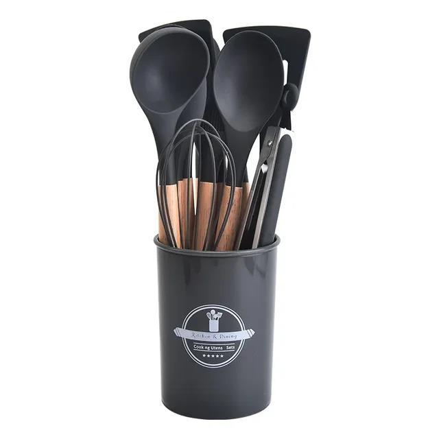 Colorful Silicone Cooking Utensils Set - 12 Durable Non-Stick Kitchen Tools for Effortless Food Rele