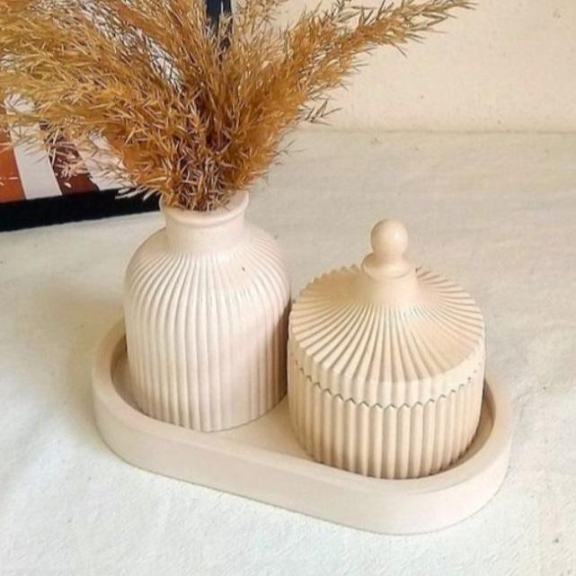 Mini Vase Set - 3 Pcs Stylish Stone Vases for Home Décor