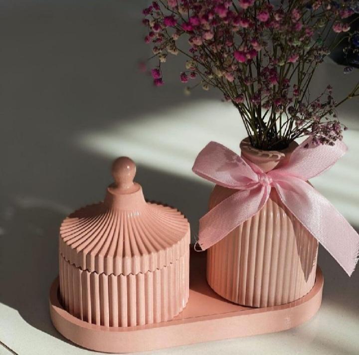 Mini Vase Set - 3 Pcs Stylish Stone Vases for Home Décor