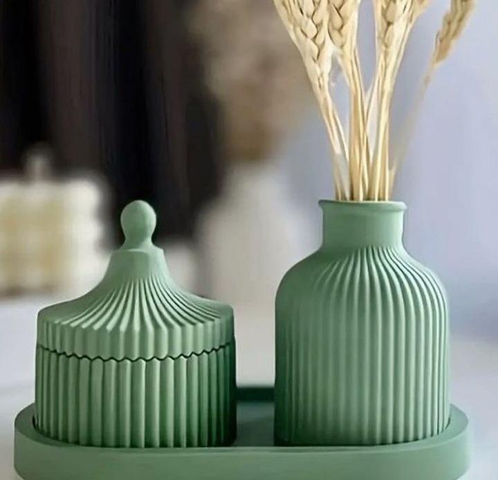 Mini Vase Set - 3 Pcs Stylish Stone Vases for Home Décor