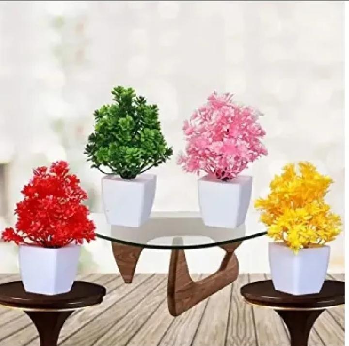 Vibrant Multicolor Flower Pot Planter Set - 4 Pcs for Your Green Oasis